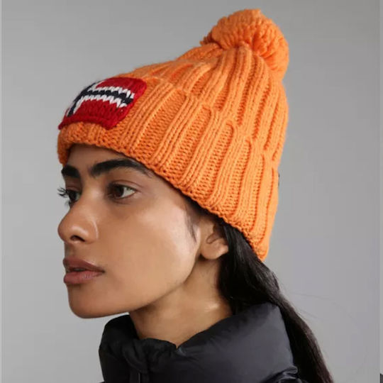 Semiury NA4GKB Ribbed Beanie Cap Orange Buttern NP0A4GKB-AA3