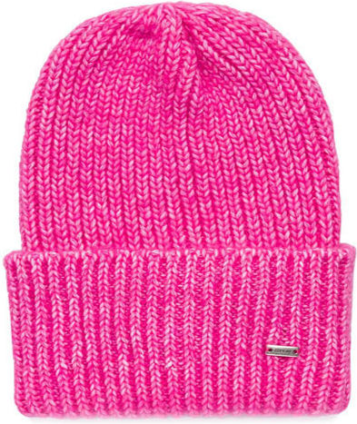 Beanie Γυναικείος Σκούφος με Rib Πλέξη σε Ροζ χρώμα
