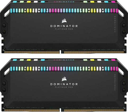 Corsair Dominator Platinum RGB 64GB DDR5 RAM mit 2 Modulen (2x32GB) und Geschwindigkeit 5600 für Schreibtisch