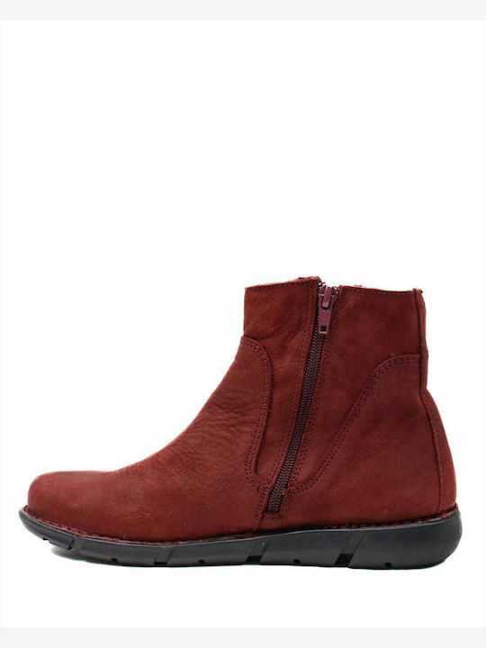 Women's Low Boots with zipper JUMPER 1-749-22518-27 BORDO BURDEOS