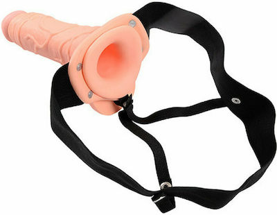 Toyz4lovers Hollow Vibrating Strap-on Real Rapture with Balls Gurtzeug mit Einzeln Dildo 20.50cm und Vibration in Fleisch Farbe