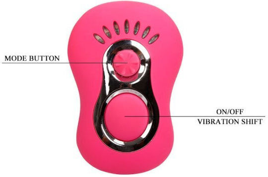 Baile Butterfly Strap-on Harness with Double Dildo 19.5cm and Vibration in Pink Color