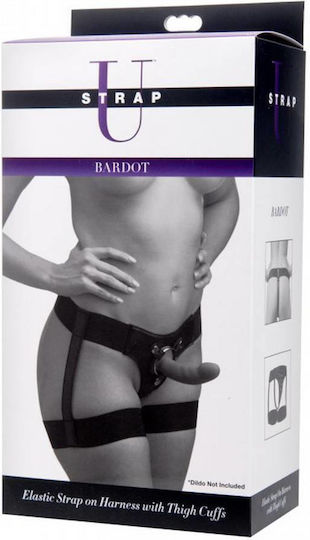 Strap U Bardot Garter Belt Style Strap On Harness Harness με Dildo σε Μωβ Χρώμα