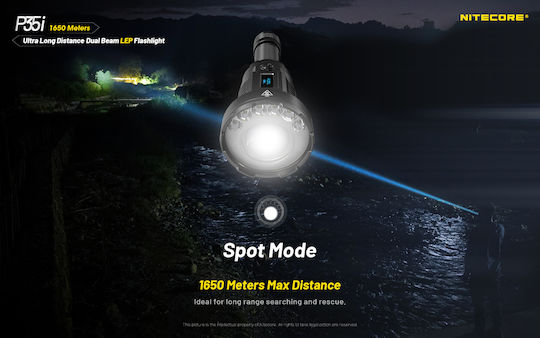 NiteCore Επαναφορτιζόμενος Φακός LED IP68 με Μέγιστη Φωτεινότητα 3000lm P35i