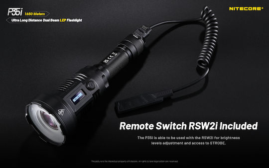 NiteCore Επαναφορτιζόμενος Φακός LED IP68 με Μέγιστη Φωτεινότητα 3000lm P35i