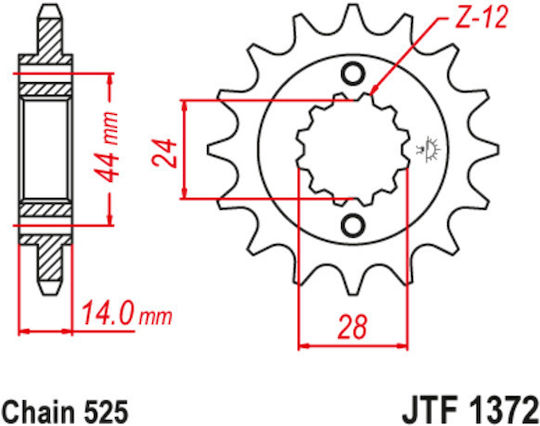 JT Sprockets Предно зъбно колело 17 Зъби за Honda Сянка / VT VLX
