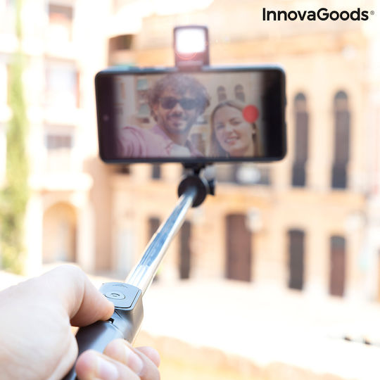 InnovaGoods Tridiex Selfie Stick Cell Phone Tripod Bluetooth with Lighting Black