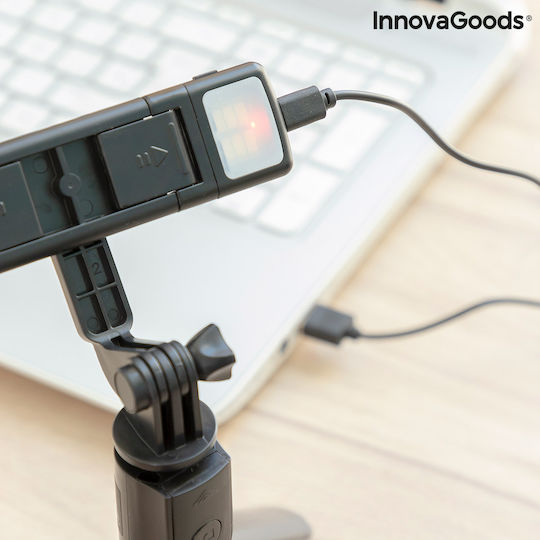 InnovaGoods Tridiex Selfie Stick Cell Phone Tripod Bluetooth with Lighting Black