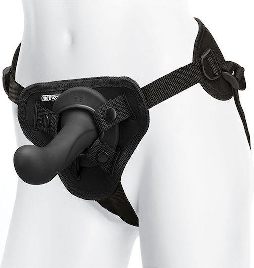 Vac U Lock G-spot Vibrating Pleasure Set with Wireless Remote Harnașament cu Dildo în Culoare Negru