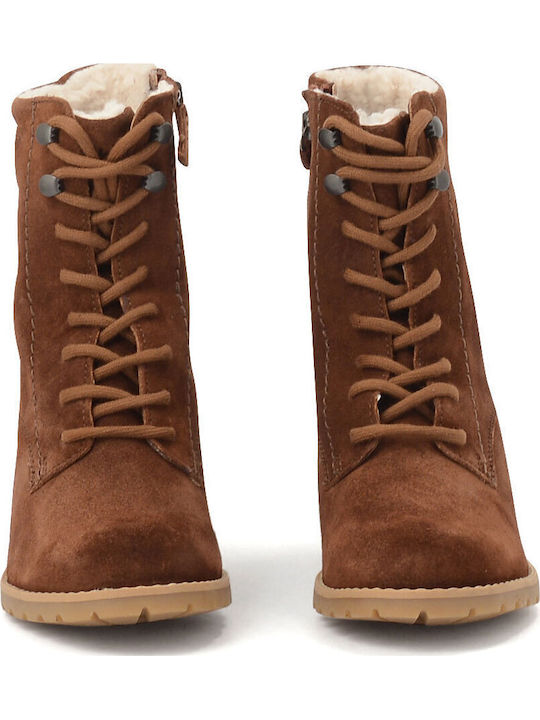 CLARKWELL LACE Wildleder Stiefeletten Damen mit Pelz Braun