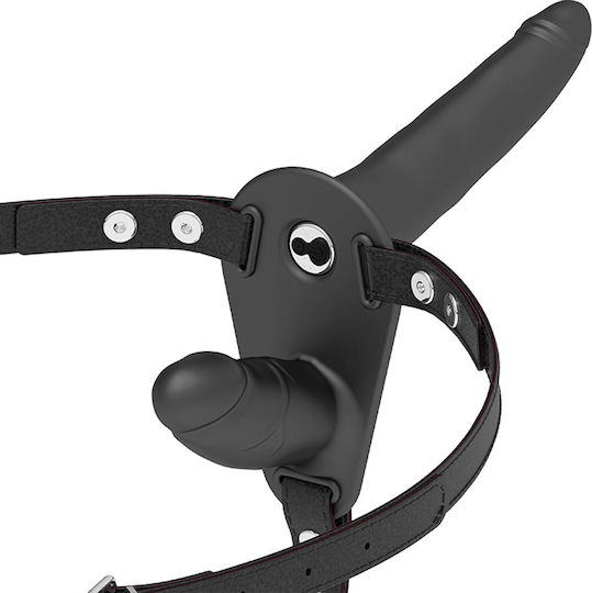 Fetish Submissive Double Strap Vibrator Strap-On Арсенал с Двойна Дилдо и Вибрация в Телесен цвят