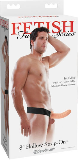 Pipedream Fetish Fantasy Series Vibrating Hollow Strap-On Harness with Dildo 20cm and Vibration in skin color