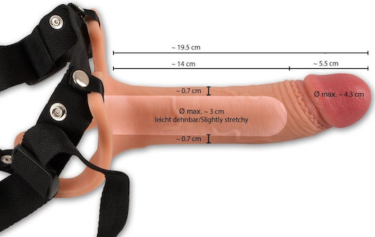 You2Toys Realistixxx Strap-On Sleeve Harness με Dildo 19.5cm στο χρώμα του δέρματος
