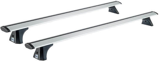 Cruz Μπάρες Οροφής Αλουμινίου Airo X 128εκ. Universal (Σετ με πόδια) Ασημί
