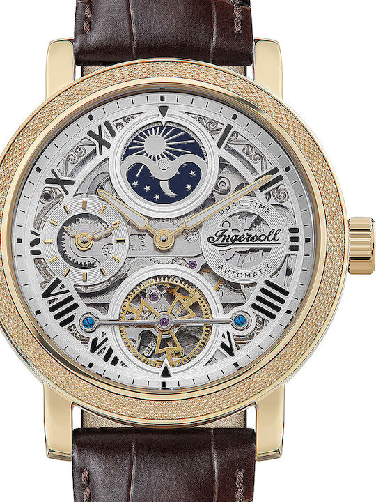 Ingersoll The Row Men's Watch 45mm Automatic with Brown Leather Strap