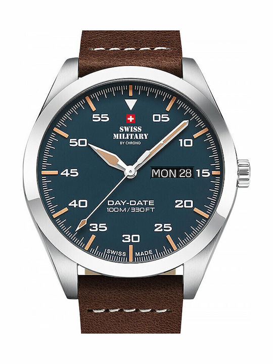 Swiss Military by Chrono Uhr Batterie mit Lederarmband Swiss Military by Chrono Uhr Batterie mit Lederarmband