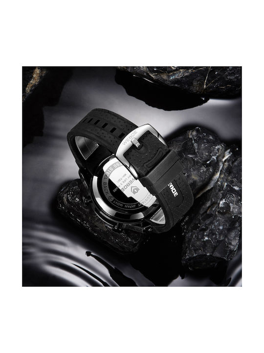 Weide Digital Watch Battery with Black Rubber Strap