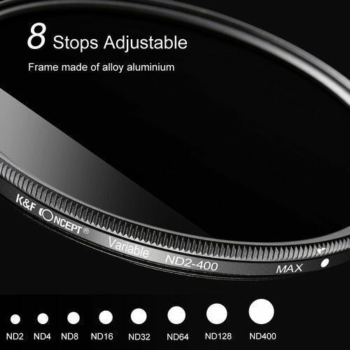 K&F Concept ND2-ND400 Variable ND Lens Filter Diameter 37mm for Camera Lenses