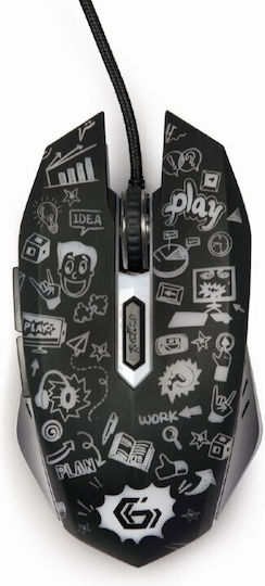 Gembird MUS-6B-GRAFIX-01 RGB Gaming Ποντίκι 3600 DPI Μαύρο