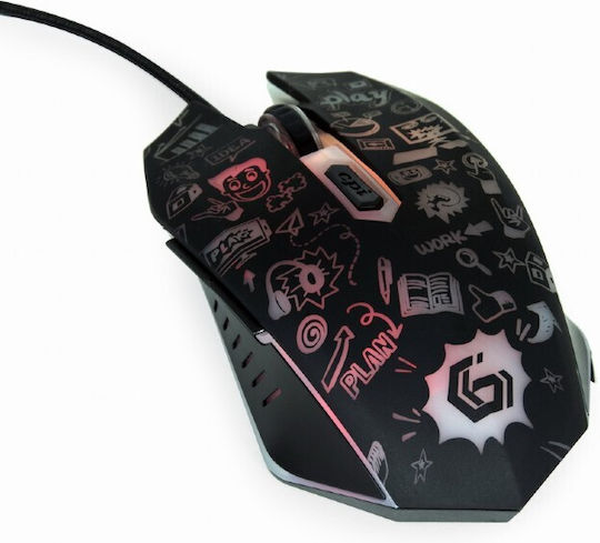Gembird MUS-6B-GRAFIX-01 RGB Gaming Ποντίκι 3600 DPI Μαύρο