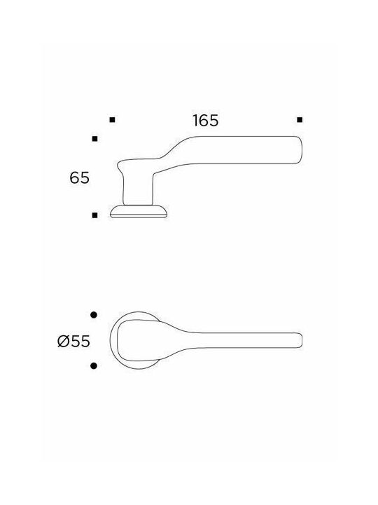 Convex Lever Middle Door with Rosette 2235 2235RAYS05S05 Pair with Rosette Cylinder Nickel