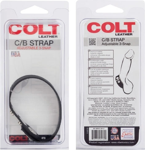 Colt Adjustable 3 Snap Leather Strap Black