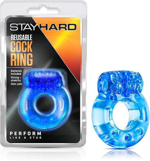 Blush Stay Hard Reusable Cock Ring Vibrating Cock Ring Schwanz Blue