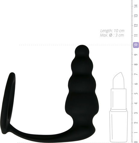 Easytoys Cock Ring with Ribbed Anal Plug