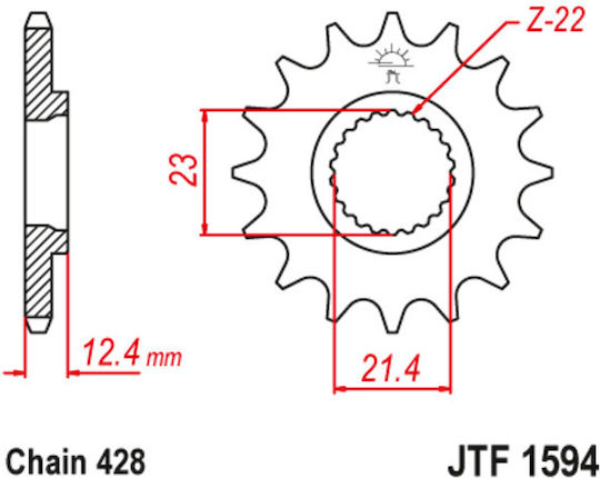 JT Sprockets Front Sprocket 15 Teeth for Yamaha XT 250 / YBR 250