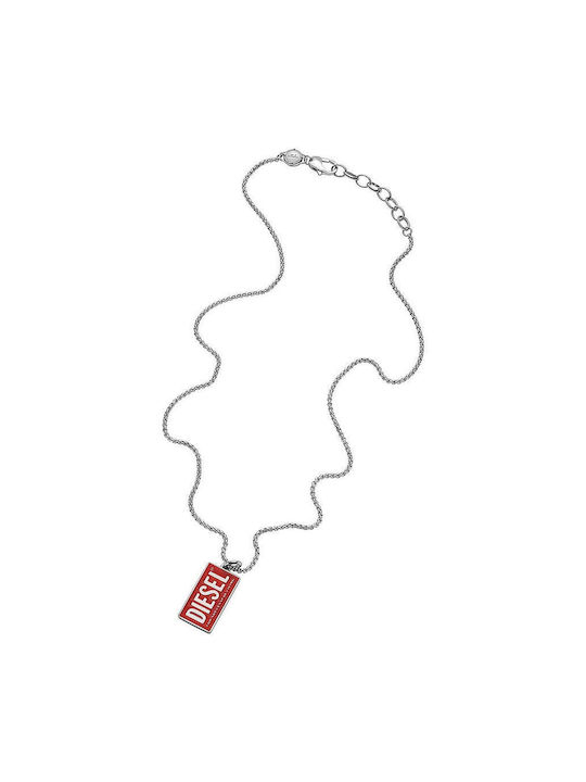 Diesel Necklace ID Card from Gold Plated Steel