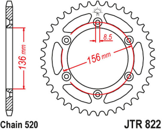 JT Sprockets Pinion spate 43 Dinți pentru Husqvarna ТЕ