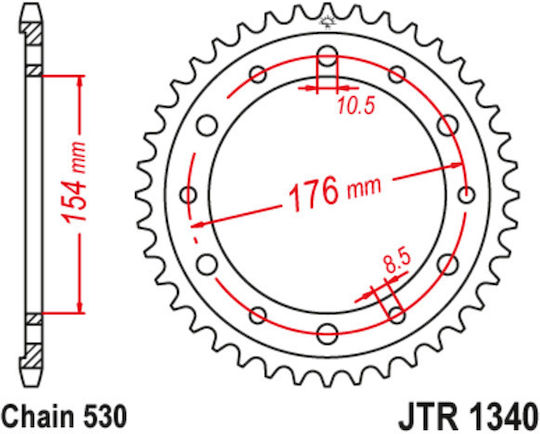 JT Sprockets Γρανάζι Πίσω 43 Δοντιών για Honda CB 1000 / VFR