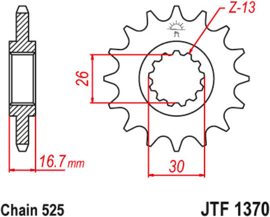 JT Sprockets Front Sprocket 15 Teeth for Honda CB 600F Hornet