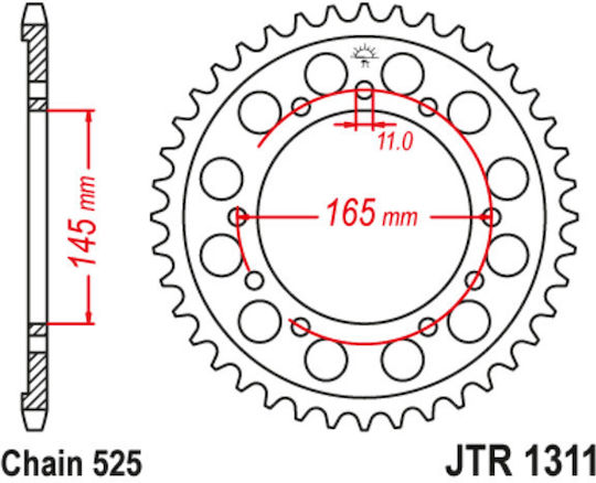 JT Sprockets Rear Sprocket 45 Teeth for Honda BROS NTV 400 Bros 88-92 / VFR 400R Pro ARM 87-88