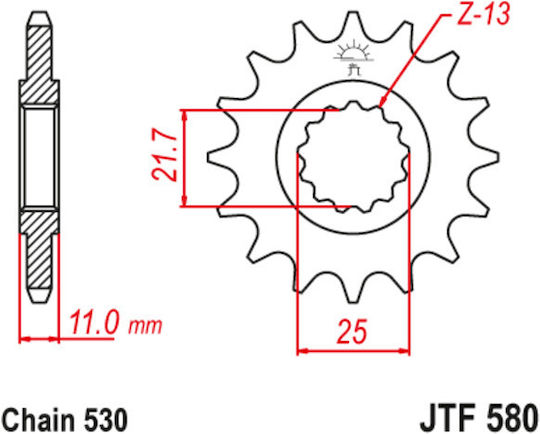 JT Sprockets Vorderes Ritzel 17 Zähne für Yamaha FZ6 Fazer R7 99-02