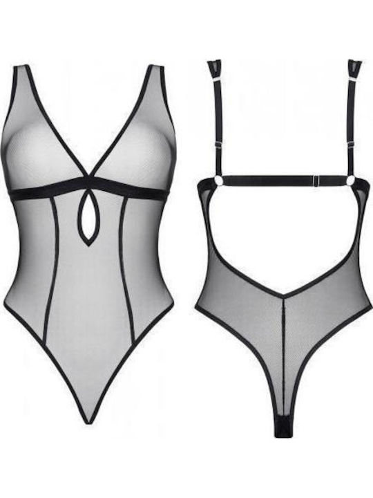 Demoniq LadyX Mireia Sexy Κορμάκι με Διαφάνεια Body Black