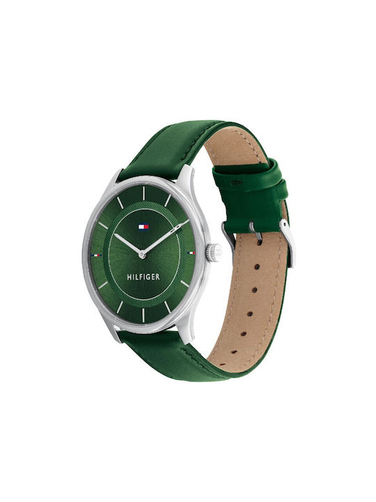 Jessi Γυναικείο Ρολόι 40mm Μπαταρίας με Πράσινο Δερμάτινο Λουράκι