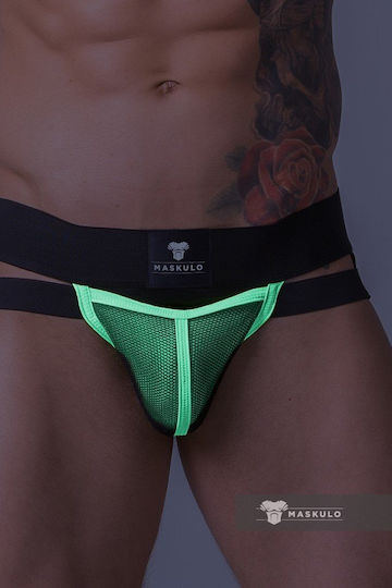 Pipedream Youngero Mesh Codpiece Jockstrap Neon Green