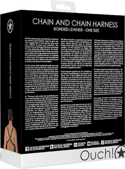 Shots Ouch! Chained Bonded Leather Harness Black