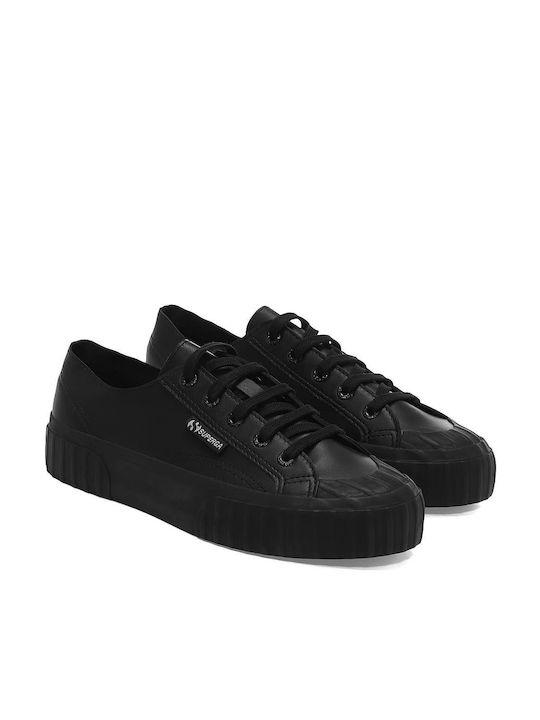 Superga 2630 Stripe Unlined Nappa Sneakers Black