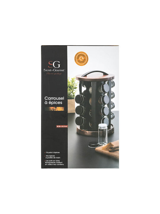 Secret de Gourmet Повъртащи се органайзери за подправки на Въртяща се Основа