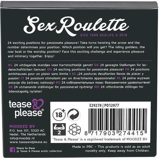 Tease & Please Sex Roulette Ερωτικό Επιτραπέζιο Παιχνίδι