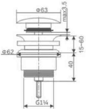 Imex Pop Up Brass Valve Sink with Overflow White VCC007