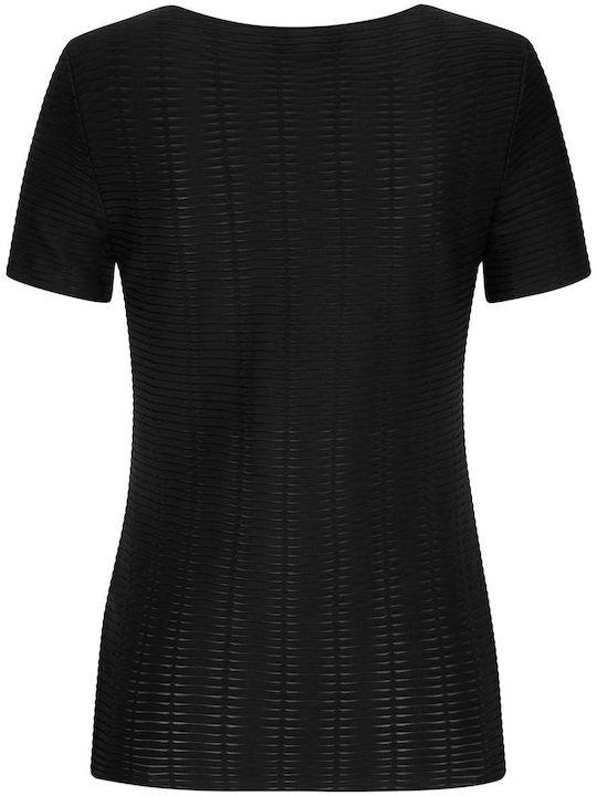 Emporio Armani Women's Short Sleeve Knitting Blouse Black