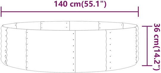 vidaXL Blumenkasten Metallisch Charcoal 140x140x36cm.