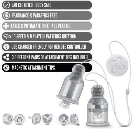 Temptasia Vibrating Titilator Breast Sucker Sauger Brustwarzen mit Vibration Transparent 1Stück