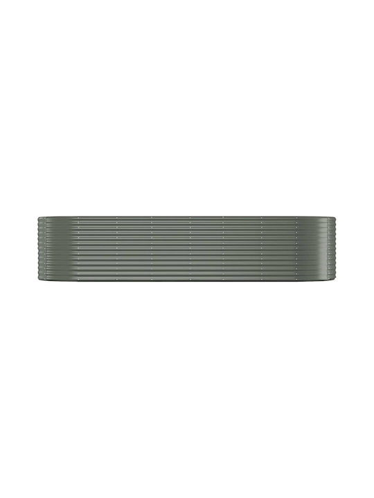 vidaXL Planter Box Metal Gri 322x100x68cm.