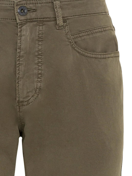 Trousers Elastic in Regular Fit Khaki