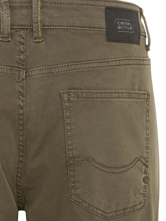Trousers Elastic in Regular Fit Khaki