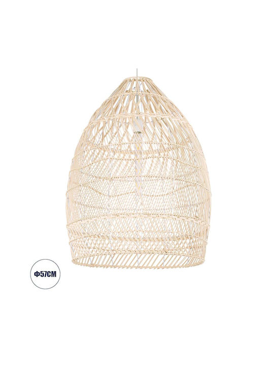 GloboStar Malibu Pendant Light Beige Grid with Socket E27 57x75cm